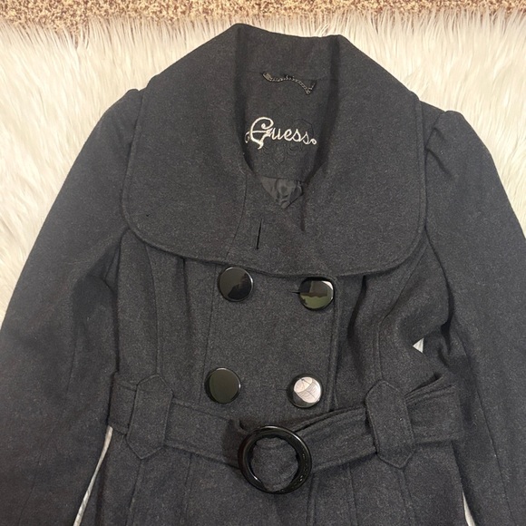Guess Belted Wool Coat, Size Small, 2012 Collection - Picture 4 of 14